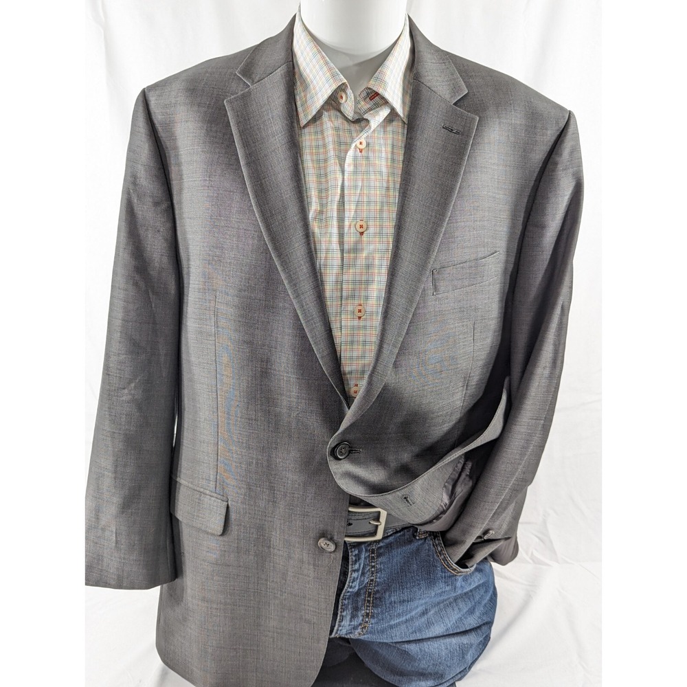 Ralph Lauren Blazer Suit Sports Jacket 46R %100 Wool Dark Gray Crosshatch